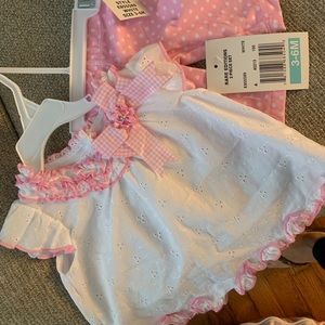 Pink gingham baby girl outfit 3-6month